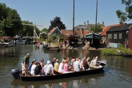 A canal boat tour in Edam